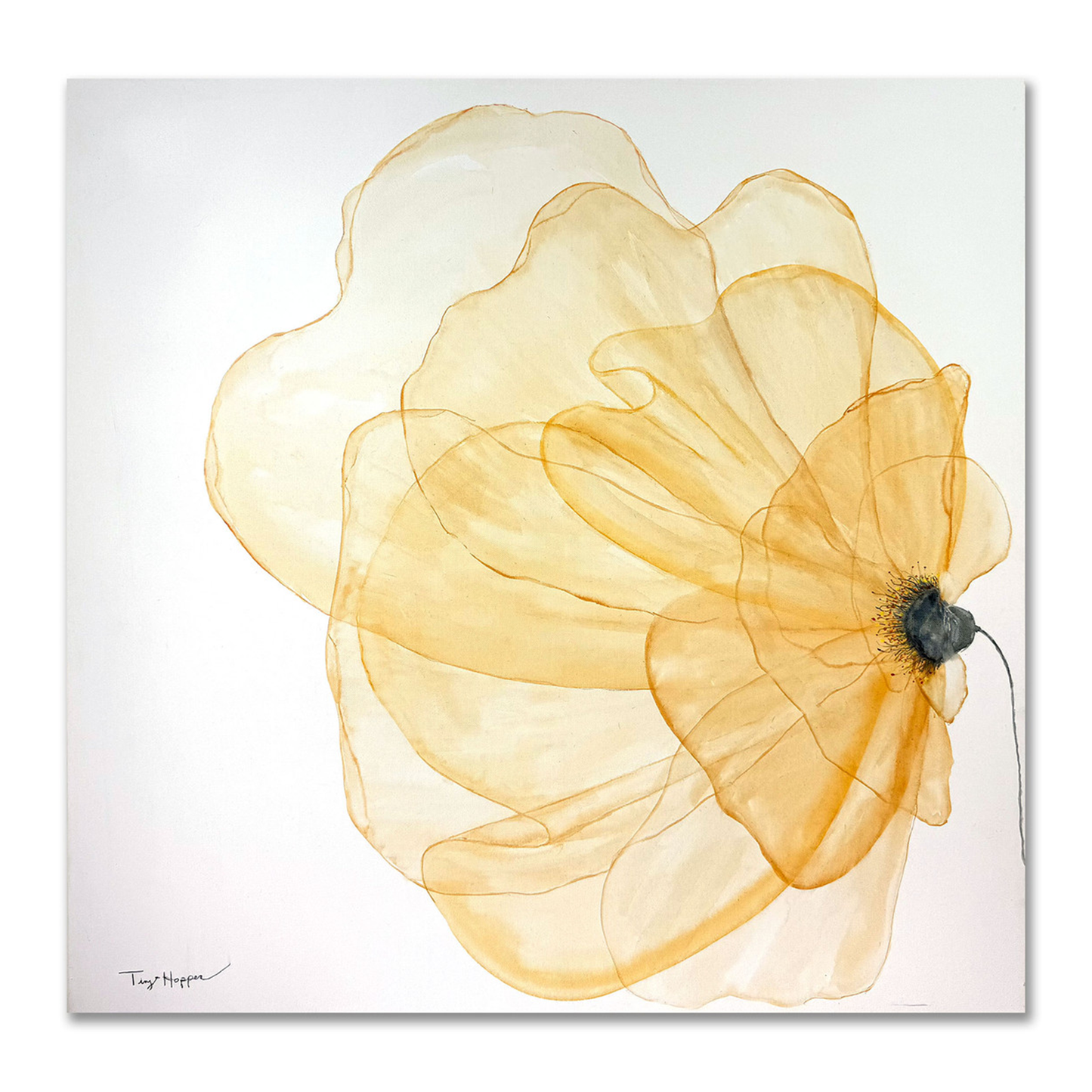 Sunrise painting by Rita Ting Hopper, part of COLLAB BY AMERICAN/HOLIDAY™ collection, featuring vibrant sunrise colors and abstract design.