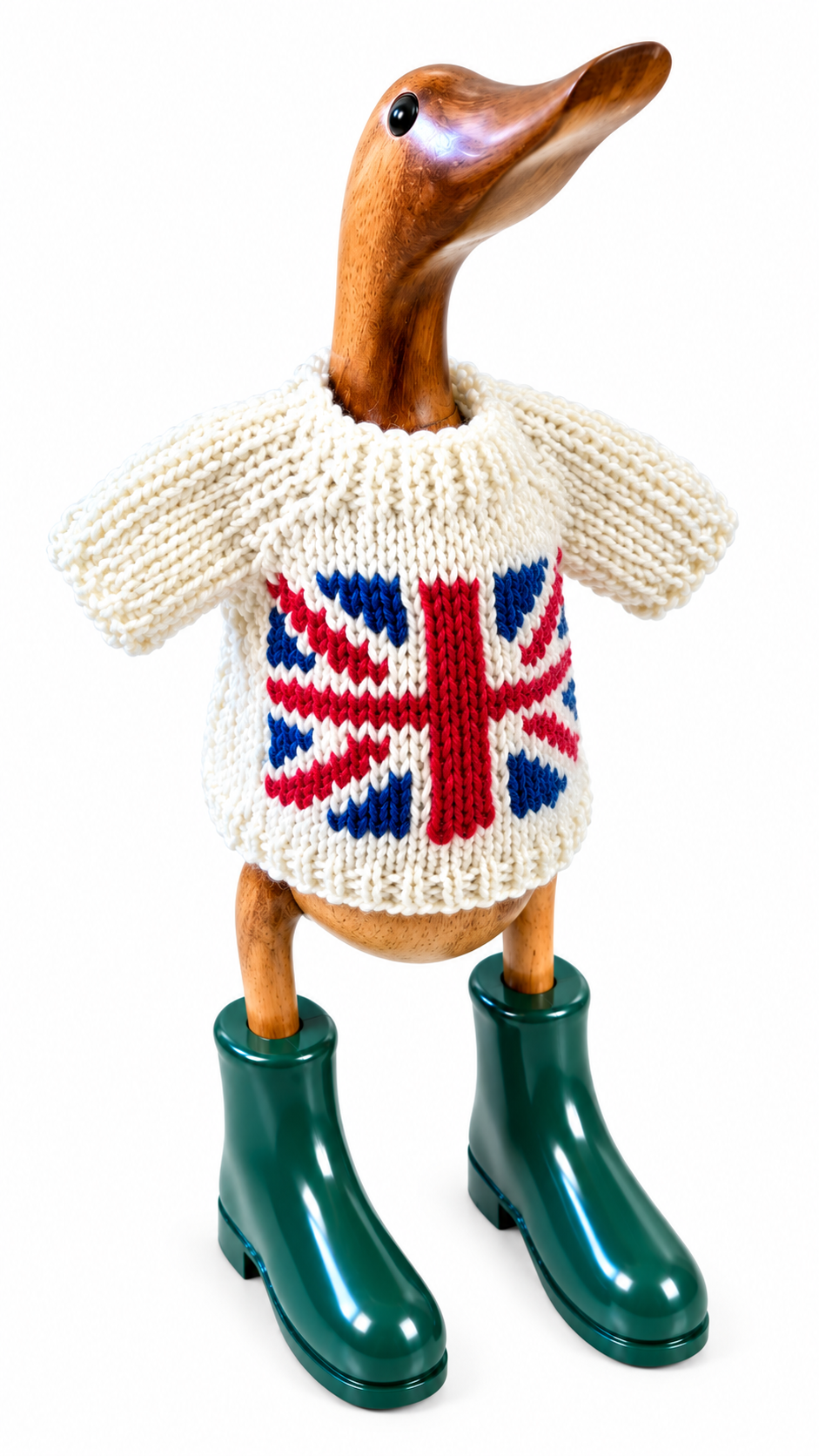 Hand Knit British Flag Duck Sweater