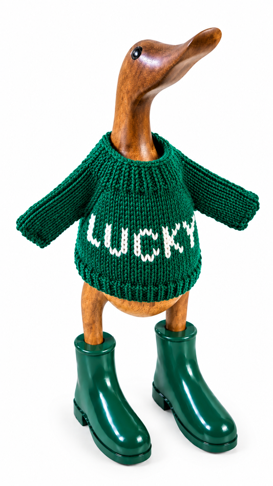 Hand Knit Lucky Duck Sweater