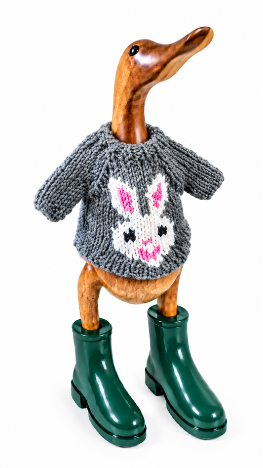 Hand Knit Easter Bunny Rabbit Duck Sweater