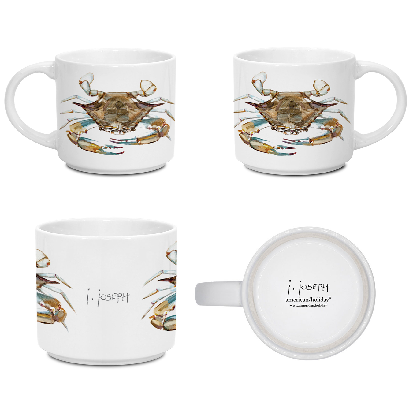 14oz Ceramic Mug- Blue Crab by Jeremy Joseph