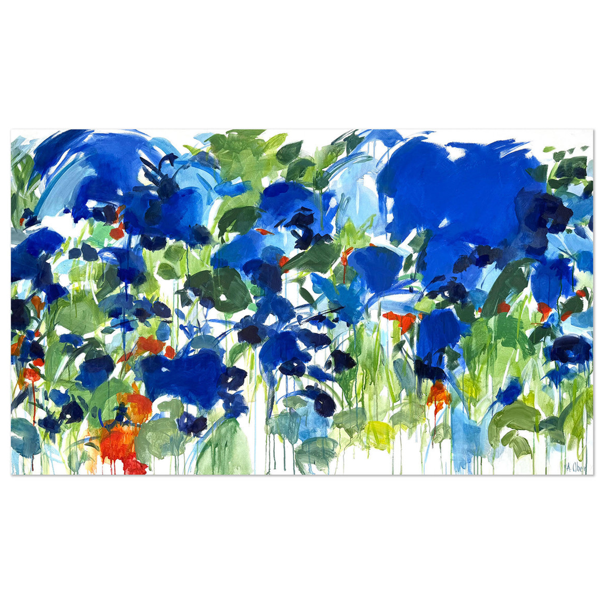 Le Jardin Bleu ceramic planter by Abby Ober, featuring a vibrant blue floral design, from COLLAB BY AMERICAN/HOLIDAY™.