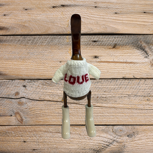 Hand Knit Love Duck Sweater