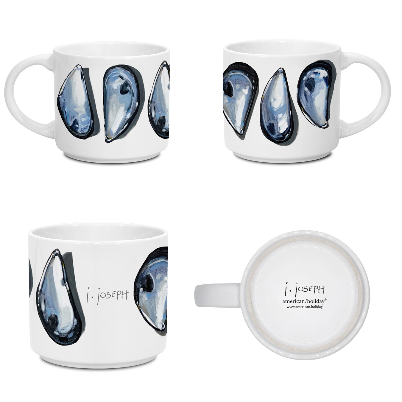 14oz Ceramic Mug - Mussels by Jeremy Joseph