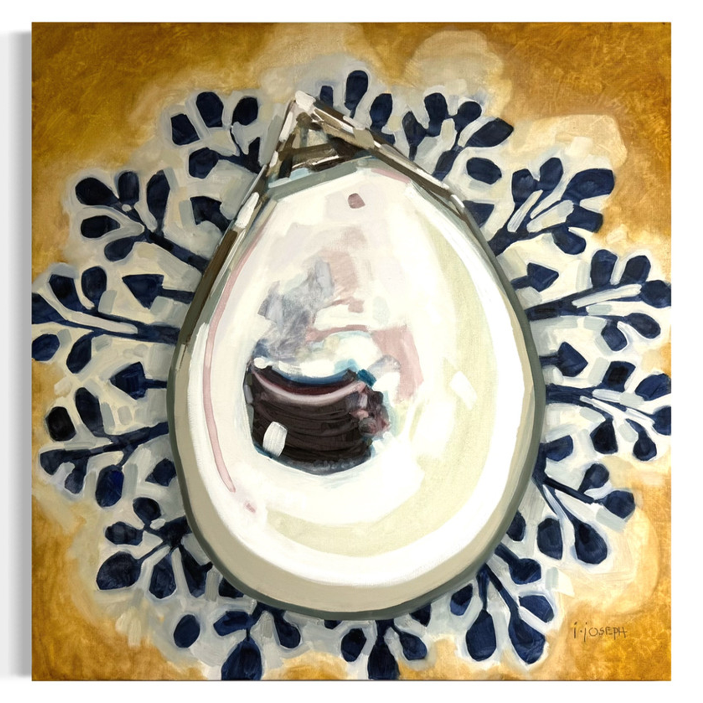 Oyster Shell on Portuguese Tile by Jeremy Joseph