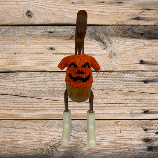 Hand Knit Pumpkin Duck Sweater