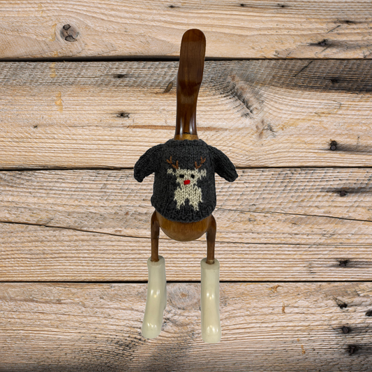 Hand Knit Rudolph Duck Sweater