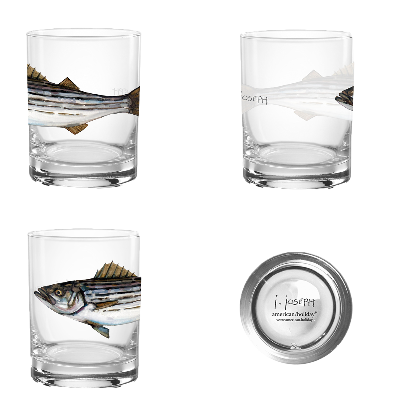 14oz Rocks Glass - Striped Base by Jeremy Joseph