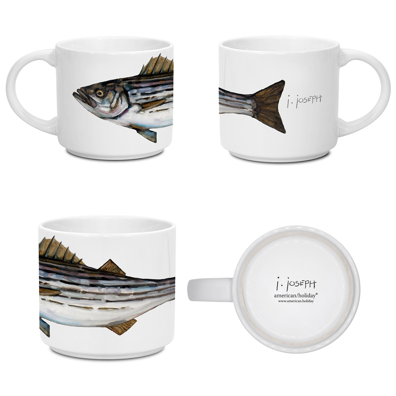 14 oz Ceramic Mug - Striped Base by Jeremy Joseph