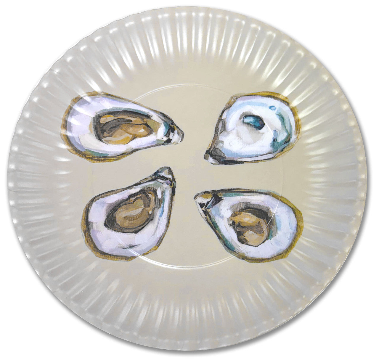 Melamine and Bamboo Blend 9" Dinner "Paper" Plate - Oysters by Jeremy Joseph