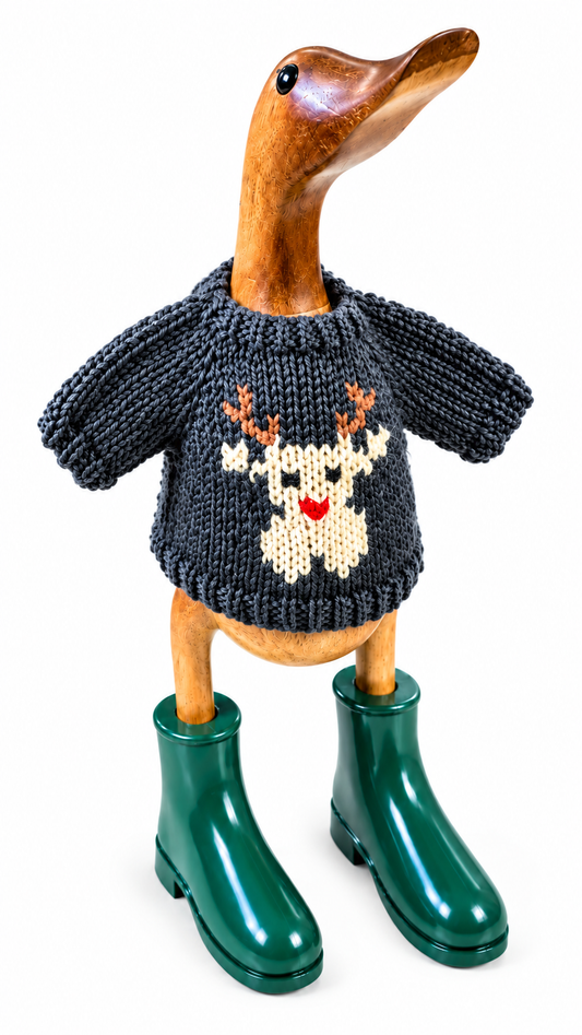Hand Knit Rudolph Duck Sweater