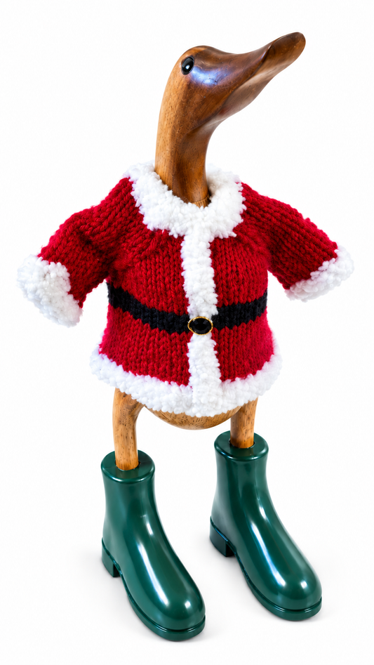 Hand Knit Santa Duck Sweater